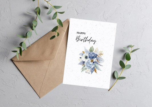 Birthday 4 - Personalized Seed Paper Birthday Card for a Sustainable Celebration
