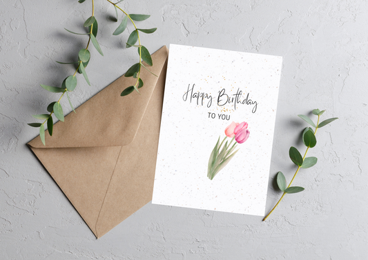 Birthday 6 - Personalized Seed Paper Birthday Card for a Sustainable Celebration