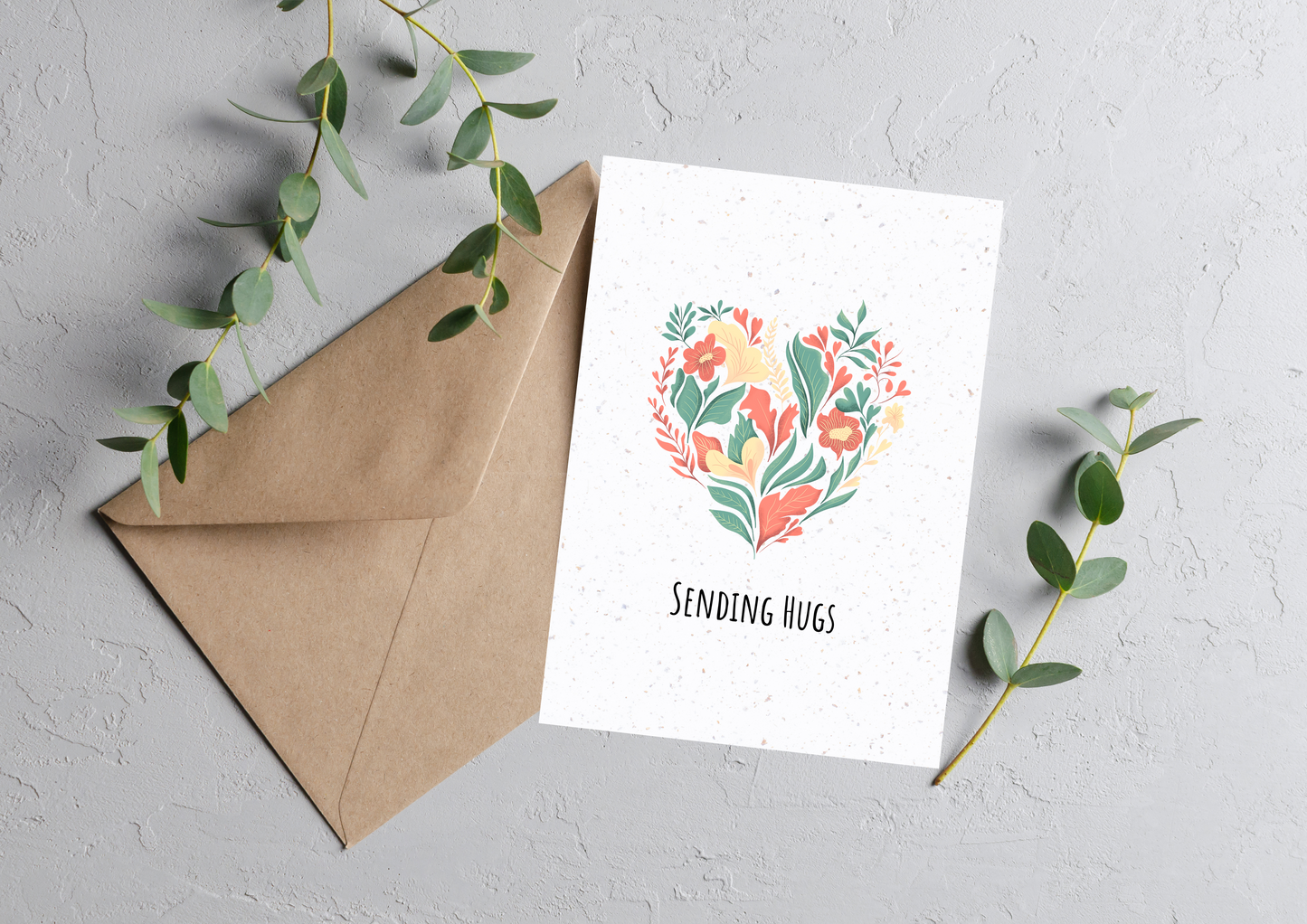 Sending Hugs 2  - Personalized Seed Paper Greeting Card