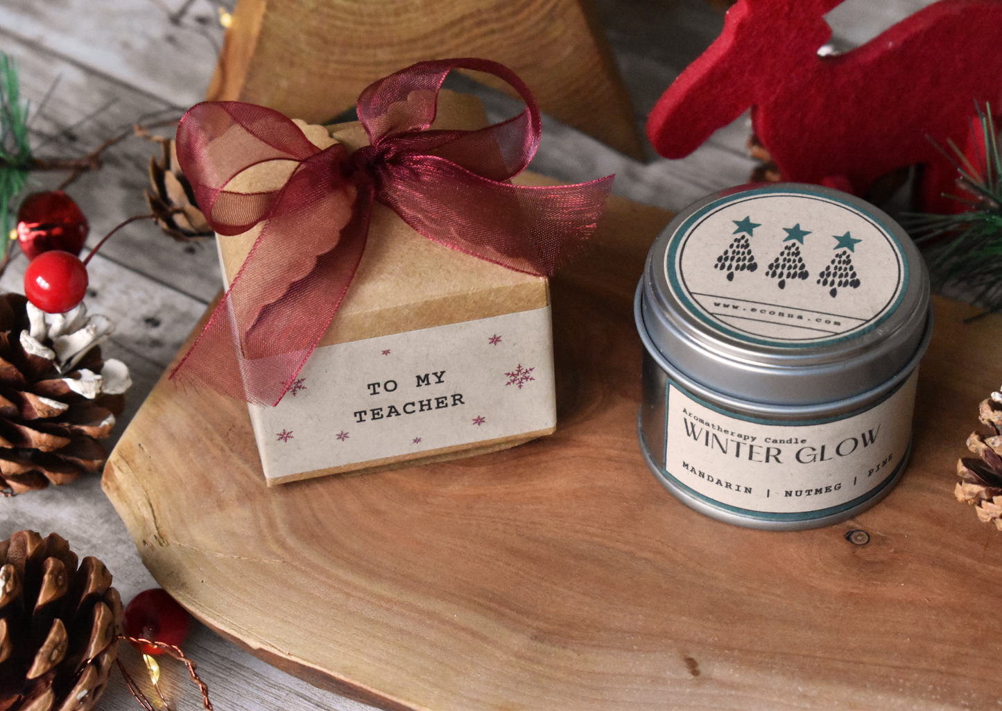 Mini Tin Gift Box - "Winter Glow" -  Ginger, Cassia and Clove Essential oil Blend