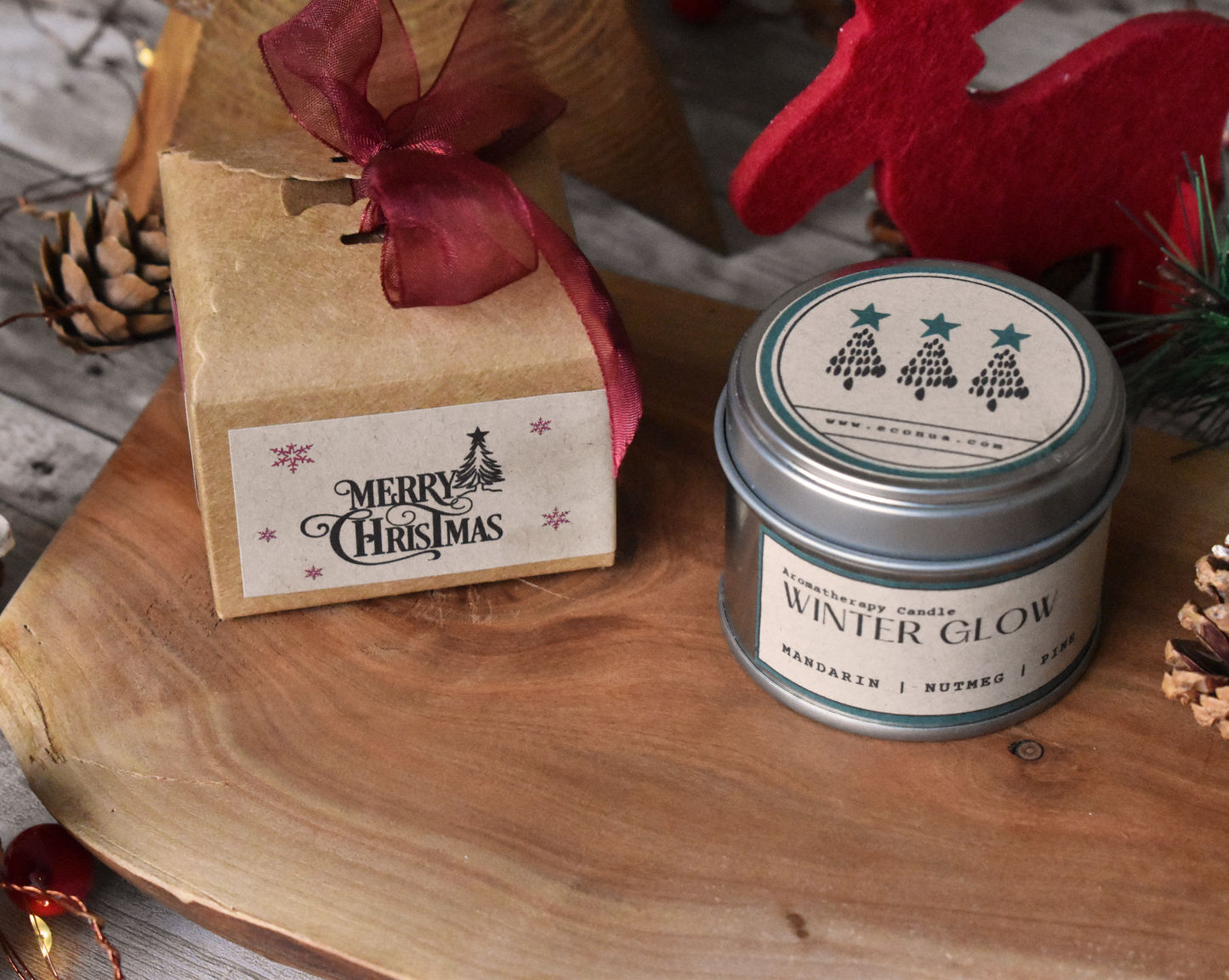 Mini Tin Gift Box - "Winter Glow" -  Ginger, Cassia and Clove Essential oil Blend