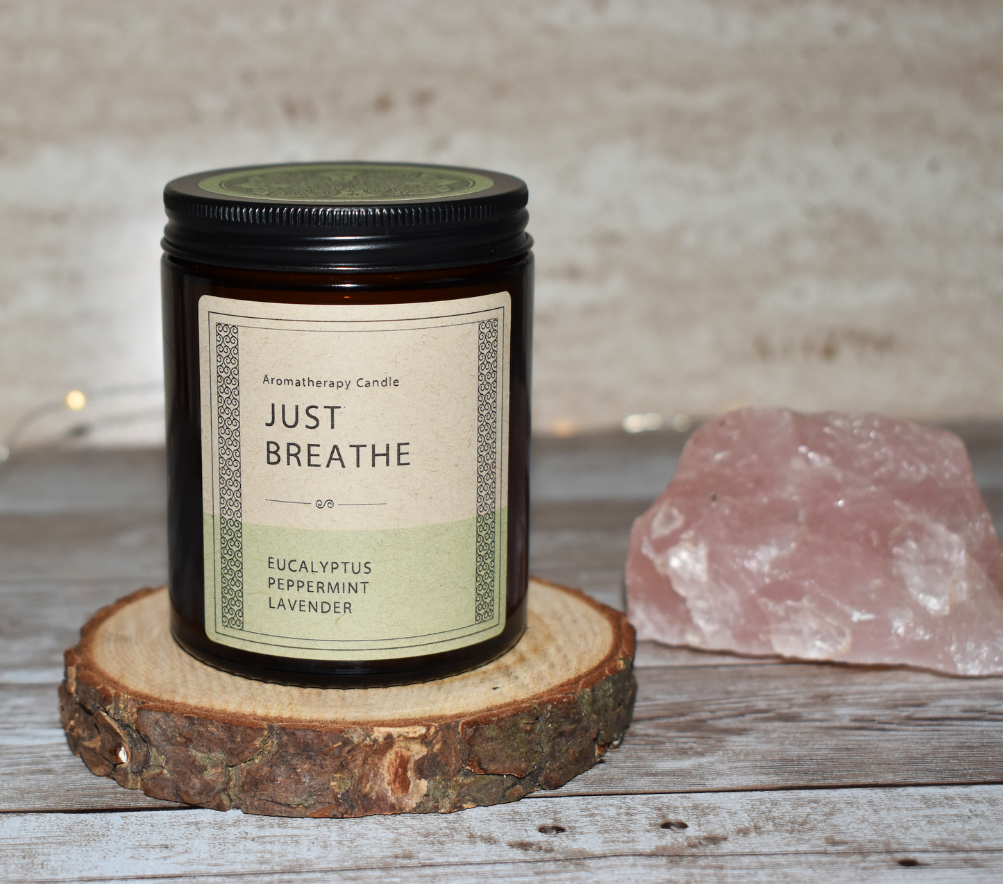 Inhale Relaxation: "Just Breathe" Aromatherapy Candle with Eucalyptus, Peppermint, and Lavender Essential Oils