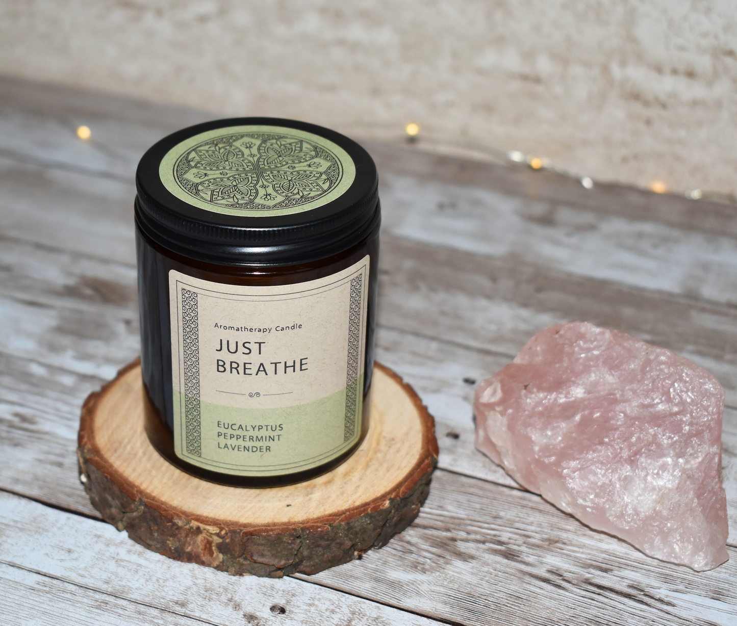 Inhale Relaxation: "Just Breathe" Aromatherapy Candle with Eucalyptus, Peppermint, and Lavender Essential Oils