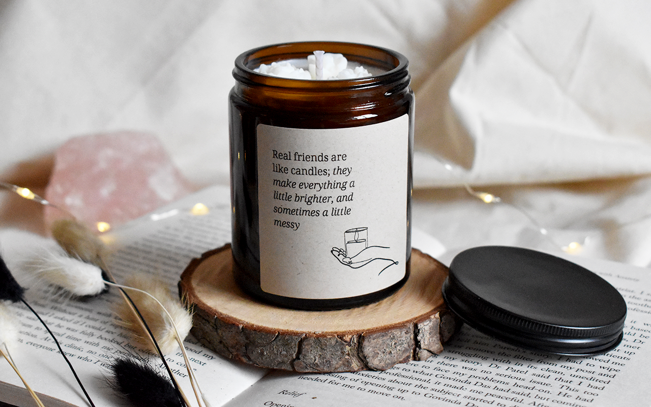 Nr.13 - Friendship Candle - Real friends... - Gift for Friend