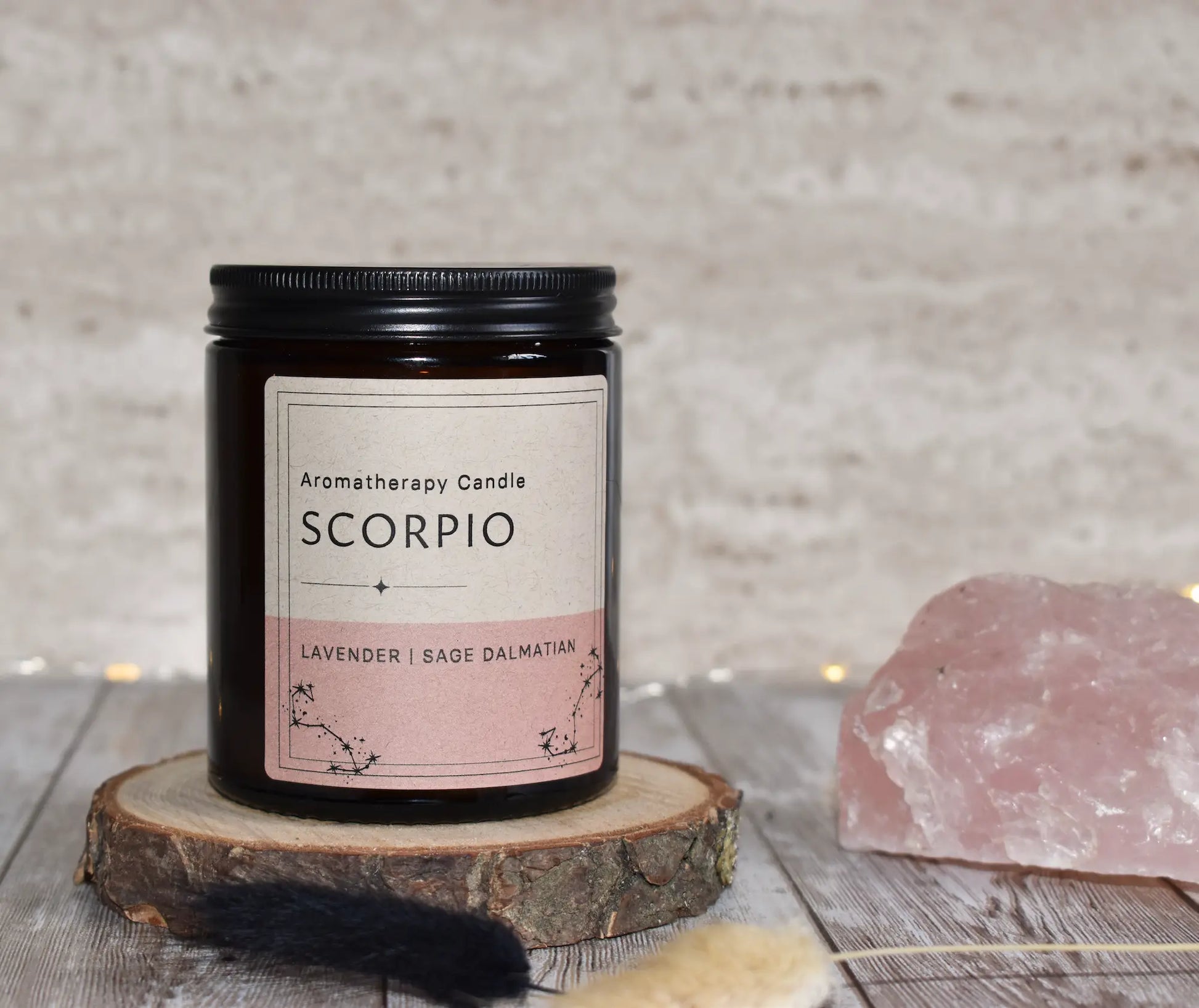 Zodiac Candle SCORPIO  - Lavender & Sage Dalmatian Aromatherapy Candle, Astrology Candle Econua