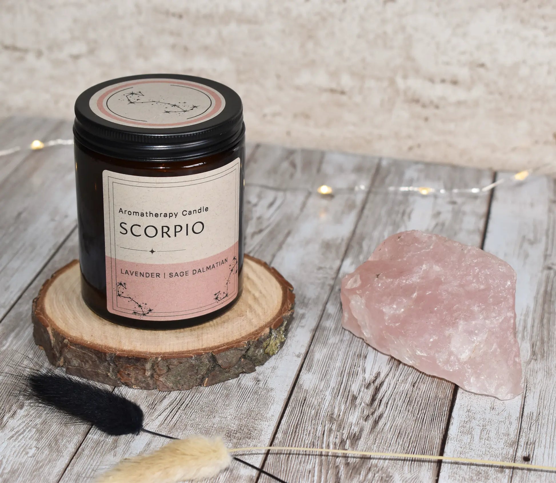 Zodiac Candle SCORPIO  - Lavender & Sage Dalmatian Aromatherapy Candle, Astrology Candle Econua